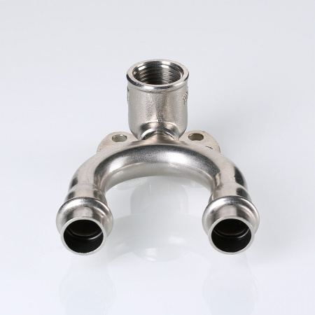 Водорозетка проходная из нержавеющей стали Valtec 15х1/2"